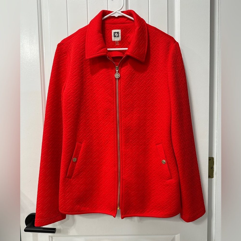 Anne Klein Vibrant Red Quilted Jacket
